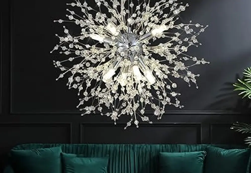 modern crystal chandelier dining room